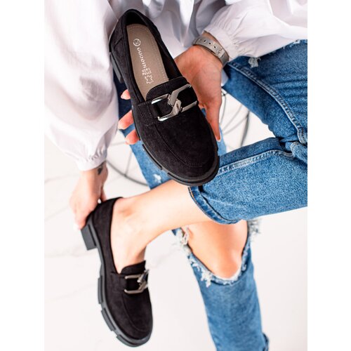 GOODIN SUEDE LOAFERS ON THE PLATFORM Cene