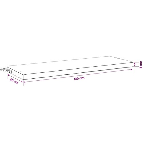  Jastučić za klupu SOEST 100% poliester Sivosmeđa - Sivosmeđa 120 x 40 x 5 cm Melange Slike