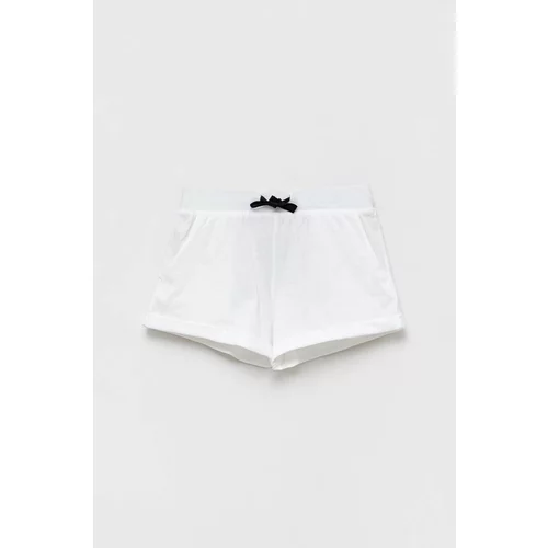 Sisley Dječje pamučne kratke hlače boja: bijela, s tiskom, podesivi struk