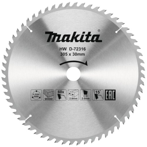 Makita tct žagin list za les 305 mm x 30 mm x 60T, D-72316 Cene