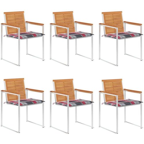  Vrtne stolice s jastucima 6 kom od masivnog bagremovog drva Cene