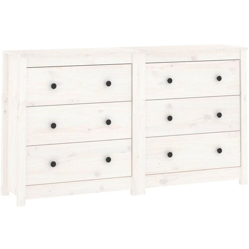 Maison Chic Komoda - Predalnik bela 140x35x80 cm trdna borovina, (21716152) Slike