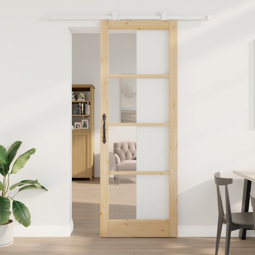 VidaXL drsna vrata s kompletom opreme &amp;#039;ORKDAL&amp;#039;trden les in steklo, notranja vrata s steklom &amp;#039;ORKDAL&amp;#039;83x232x4 cm trden les bor Slike
