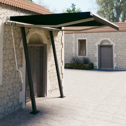 VidaXL Avtomatsko zložljiva tenda s stebrički 3x2,5 m antracitna Slike