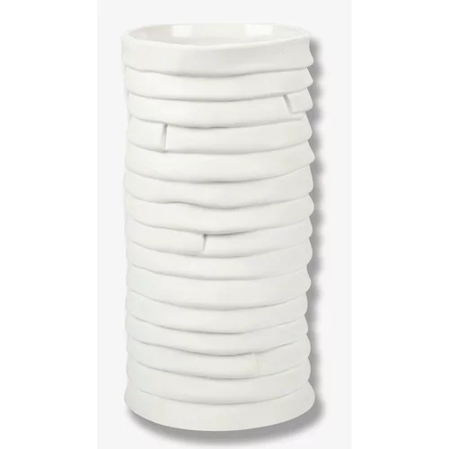 Mette Ditmer Denmark Bela porcelanasta ročno izdelana vaza Ribbon –