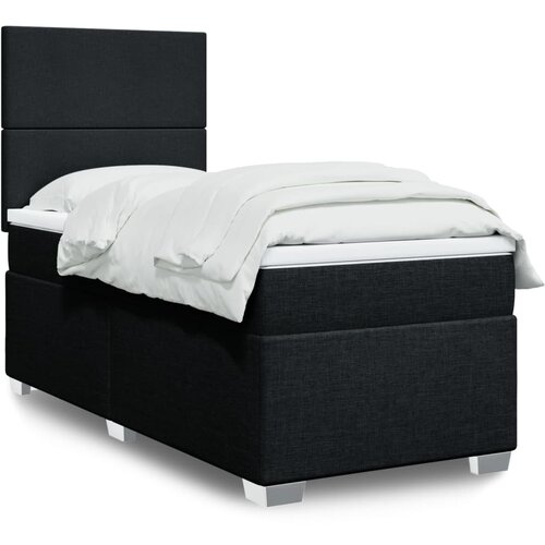 vidaXL Box spring postelja z vzmetnico črn 90x190 cm blago Cene