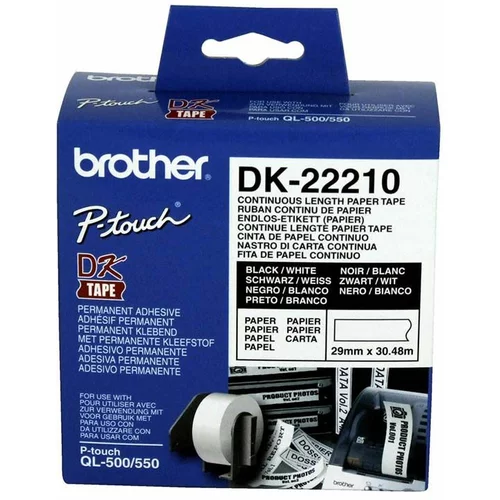 Brother DK22210 termične neskončne nalepke - papir 29mm x 30,48m BRDK22210