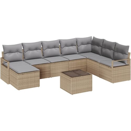 Set sofe s jastukom 9 pcs Bež poliratan Slike