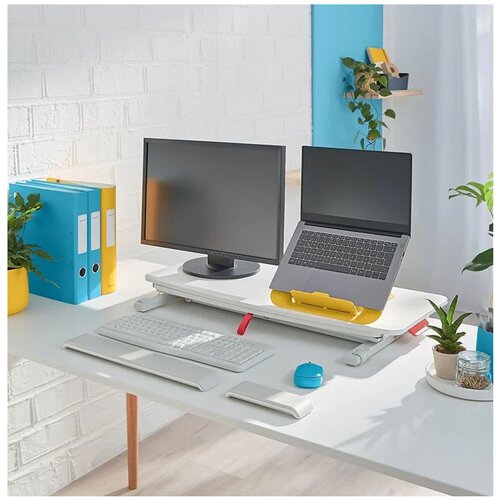 Leitz Podstavek Ergo Sit&amp;amp;amp;Stand z drsnim pladnjem, siv Slike