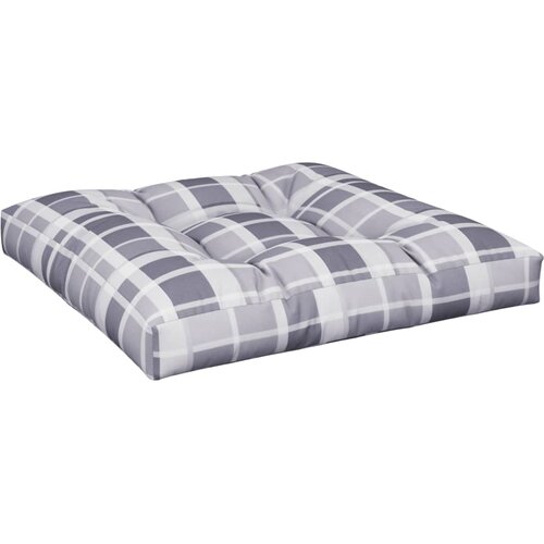  Jastuci za palete 2 kom sivi karirani od tkanine &amp;Scaron;arena 80 x 80 x 12 cm Slike