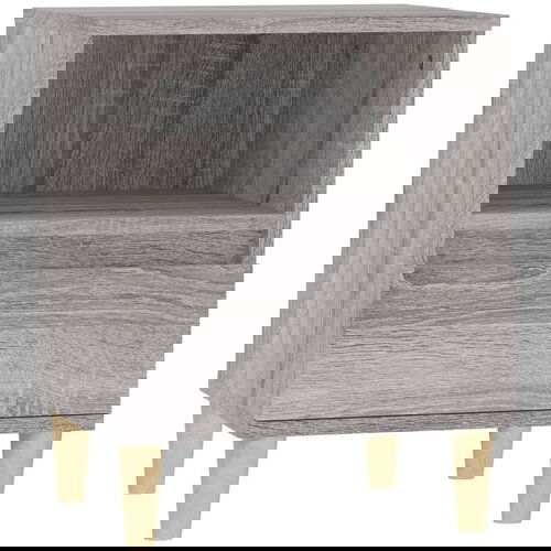 Maison Chic Nočna omarica - Nočna miza siva sonoma 40x35x50 cm, (21689083) Slike