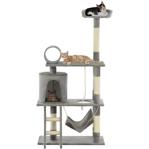  Penjalica za mačke sa stupovima za grebanje od sisala 140 cm siva