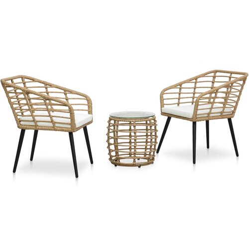 VidaXL 3-dijelni bistro set od poliratana boja hrasta Slike