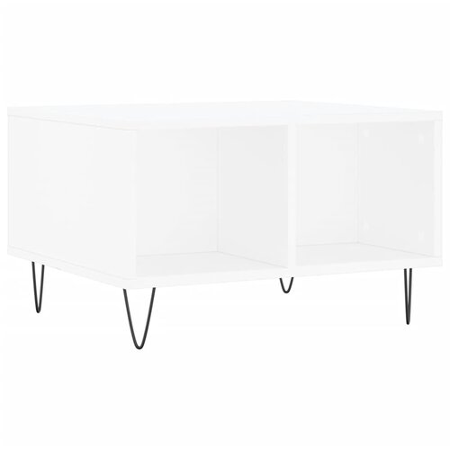 Maison Chic Klubska mizica - kavna mizica - Nizka mizica bela 60x50x36,5 cm inženirski les, (21755122) Cene