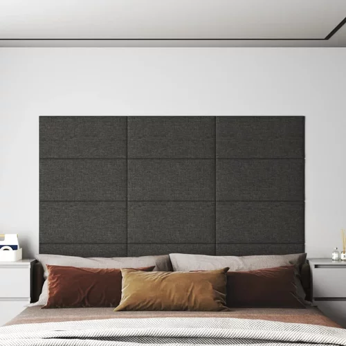  Zidne ploče od tkanine 12 kom tamnosive 60 x 30 cm 2,16 m²