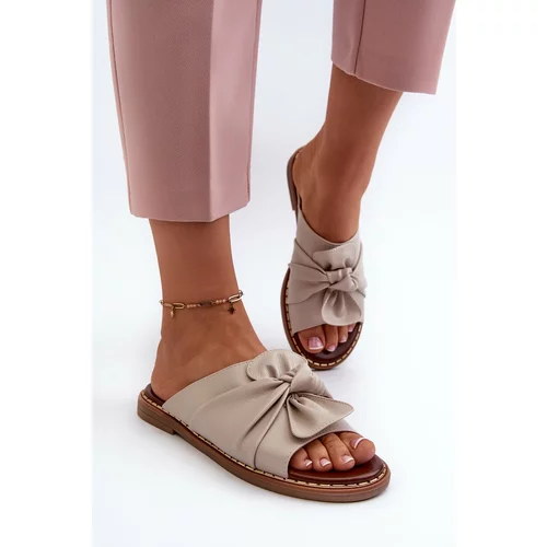 Kesi Women's flat heel slippers Beige Nelvira