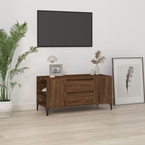 The Living Store TV omarica rjavi hrast 102x44,5x50 cm inženirski les - TV Omarica, (21376574) Slike