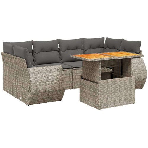 VidaXL 7-dijelni set vrtnih sofa sivi od poliratana Slike