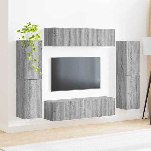  Set TV komoda 8 pcs Siva Sonoma Konstruirano drvo Slike