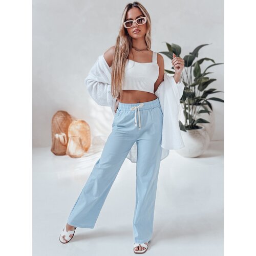 DStreet Spodnie damskie casualowe wide leg BOHO DAY jasnoniebieskie Cijene