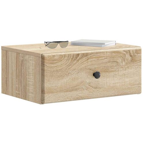  Noćni ormarić za montažu na zid s ladicama 2 pcs Hrast sonoma Slike