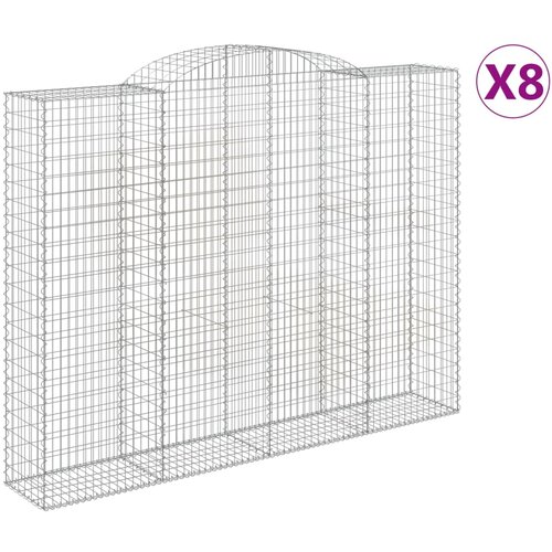vidaXL Lučne gabionske ko&scaron;are 8 kom 300x50x220/240cm pocinčano željezo - 300 x 50 x 220/240 cm 8 Cijene