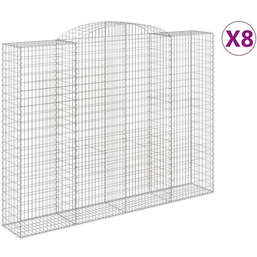 VidaXL Obokane gabion ko&amp;scaron;are 8 kosi 300x50x220/240cm pocinkano železo, (21131424) Slike