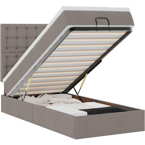 vidaXL Otomanski posteljni okvir z vzmetnico taupe 80x200 cm blago, (22053921) Cene