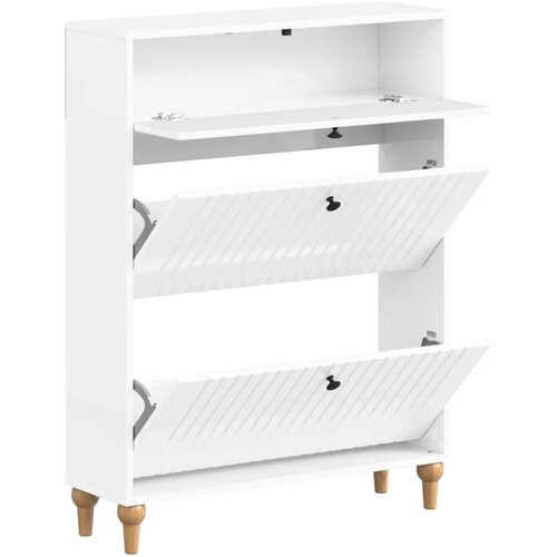  Ormar za cipele ALKMAAR 78 x 24 x 103 cm Konstruirano drvo - Bijela visokog sjaja Slike