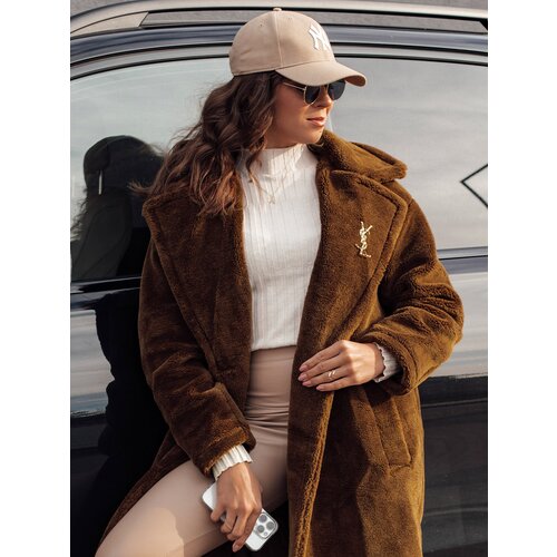 DStreet Women's winter coat GLAMFUR long fur camel Cene