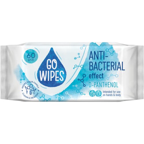 GOWipes Anti-Bacterial Effect D-Panthenol vlažni čistilni robčki za roke in telo 60 kos Cene