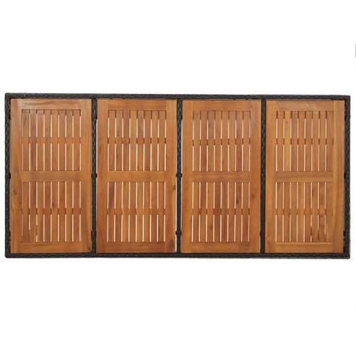  Vrtni stol s drvenom pločom crni 190 x 90 x 75 cm od poliratana Slike