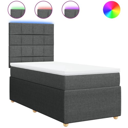 Maison Chic Box spring postelja - Vzmetna postelja z vzmetnico temno siva 80x200 cm blago SL4726, (21905064) Cene