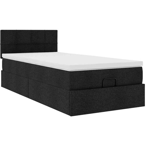 vidaXL Otomanski okvir kreveta s madraca crni 90x200cm od tkanine Cene