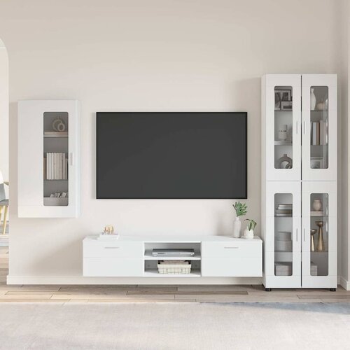  Set TV komoda s ladicama FLORIN 3 pcs Bijelo Konstruirano drvo Cene