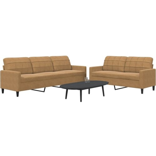 vidaXL 2-dijelni set sofa s jastucima smeđi baršunasti Cene
