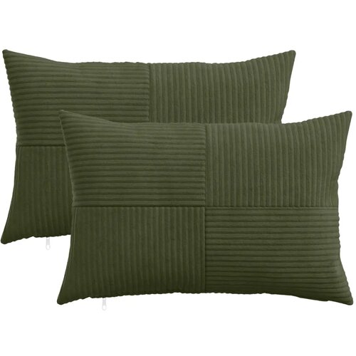  Presvlaka za jastuk 2 pcs ALMELO Zelena 50 x 80 cm Kord - Zelena 50 x 80 cm 2 Cijene