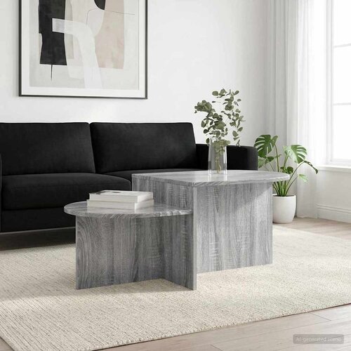  Kava Stol Siva sonoma 100 x 50 x 40 cm Konstruirano drvo Slike