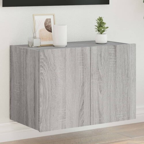  The Living Store Stenska TV omarica z LED lučkami siva sonoma 60x35x41 cm - TV Stenska Omarica, (21555820) Cene