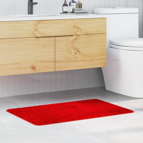 vidaXL Crvena Poliester 60 x 90 cm Kupaonska prostirka Pravokutna Cijene