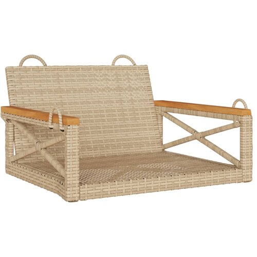 vidaXL gugalna klop bež 63x62x40 cm poli ratan, (21208265) Cene