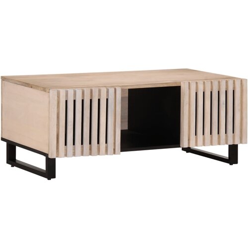 Furnova Klubska mizica bela 100x55x40 trden mangov les, (21915542) Slike
