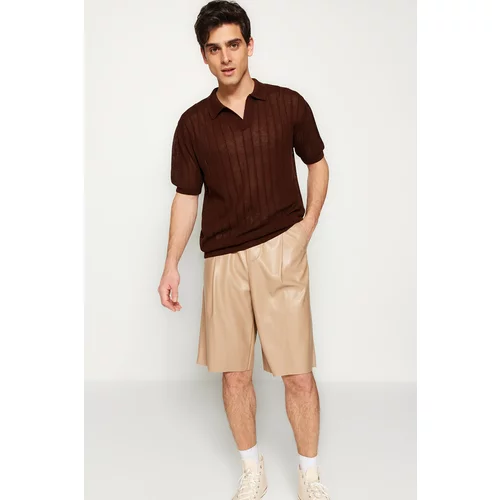Trendyol Polo T-shirt - Brown - Relaxed fit