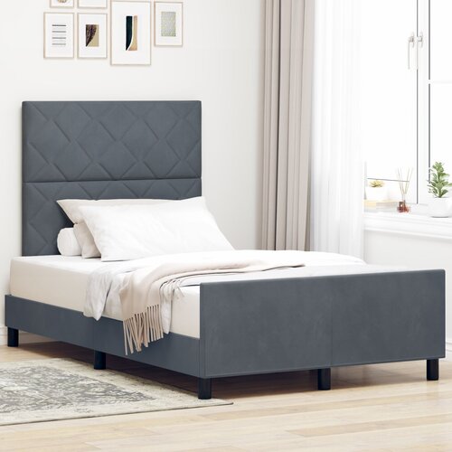 VidaXL Postelja Temno Siva 120x200 cm Velur Slike