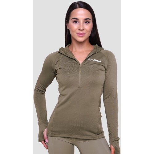 GymBeam Ženska majica za trčanje 1/2 Zip Vetiver XXL Cene