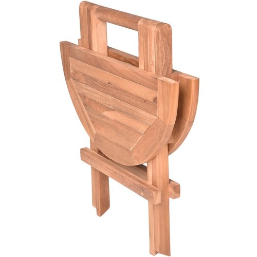 Garden Pleasure Okrogla vrtna mizica iz masivnega tika &amp;oslash; 50 cm Mitan &amp;ndash; Slike