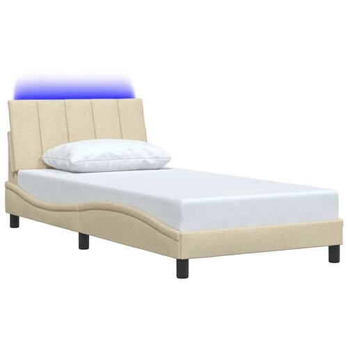  Okvir za krevet bez madraca Hanko krem 100 x 200 cm od tkanine Slike