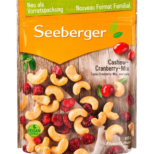 Seeberger Mešanica indijskih oreščkov in brusnic - 400 g Cene
