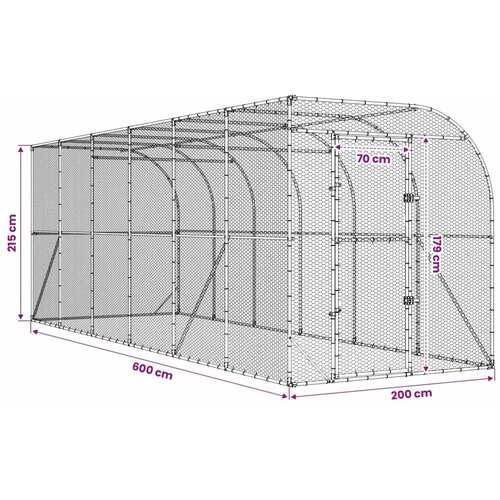  Kavez za piletinu uz zid Srebrna 600 x 150 x 215 cm - 1000 x 200 x 215 cm Bez krova Cijene