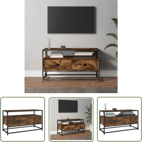 The Living Store TV omarica dimljeni hrast 80x35x45 cm inženirski les - TV Omarica, (21738292) Cene